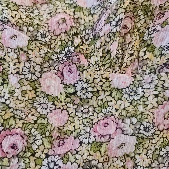 BCX Y2K ditsy floral lace ruffle trim babydoll top Sz Lg Fairy grunge whimsigoth - Picture 13 of 13